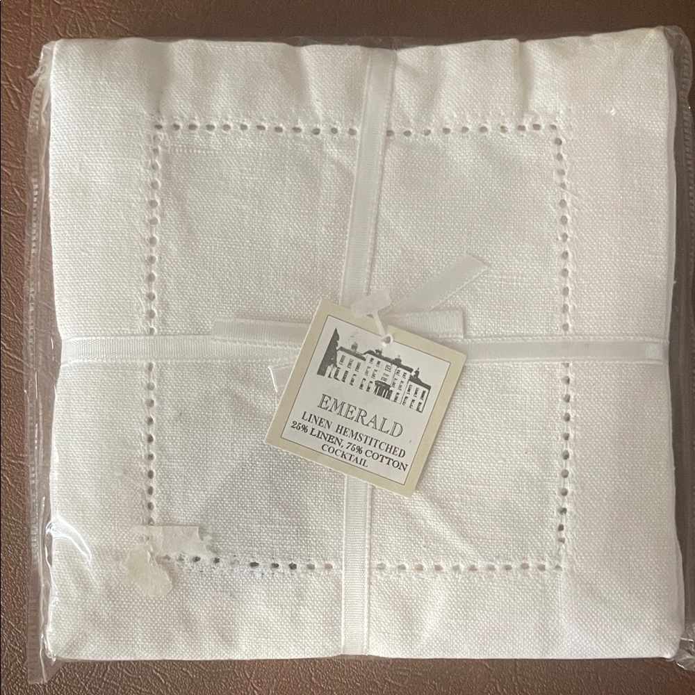 LINTEX Home Emerald Linen Cocktail Napkins